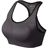 Match Racerback Sports Bras for Women – Padded Seamless Strappy Workout Tops for Yoga Gym Runing Fitness Sports Bras