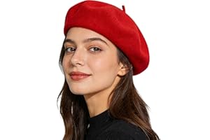 IZUS Women French Beret Hat Solid Artist Hat Wool Adult Beret Winter Warm Beanie Cap Fashion Ladies Men