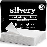 Silvery Laundry Detergent Sheets (100 Loads) - Ultra-Concentrated Eco-Friendly Washing Strips – No Plastic Jugs & Perfect for Travel (Fresh Linen)