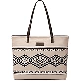 Montana West Wrangler Tote Bag for Women Canvas Shoulder Handbag Aztec Purse