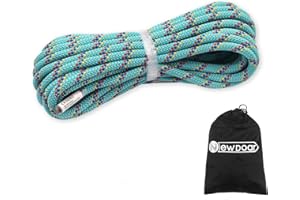 NewDoar CE & UIAA Certificated 5/16(8mm) Static Climbing Rope 14KN High Strength Accessory Cords 33FT/66FT/98FT/165FT Safety Rope for Rock Climbing, Outdoor Survival, Hiking, Mountaineering