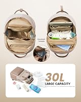 LOVEVOOK Baby Changing Bag Backpack Large Nappy Diaper Bag Beige Khaki view 3