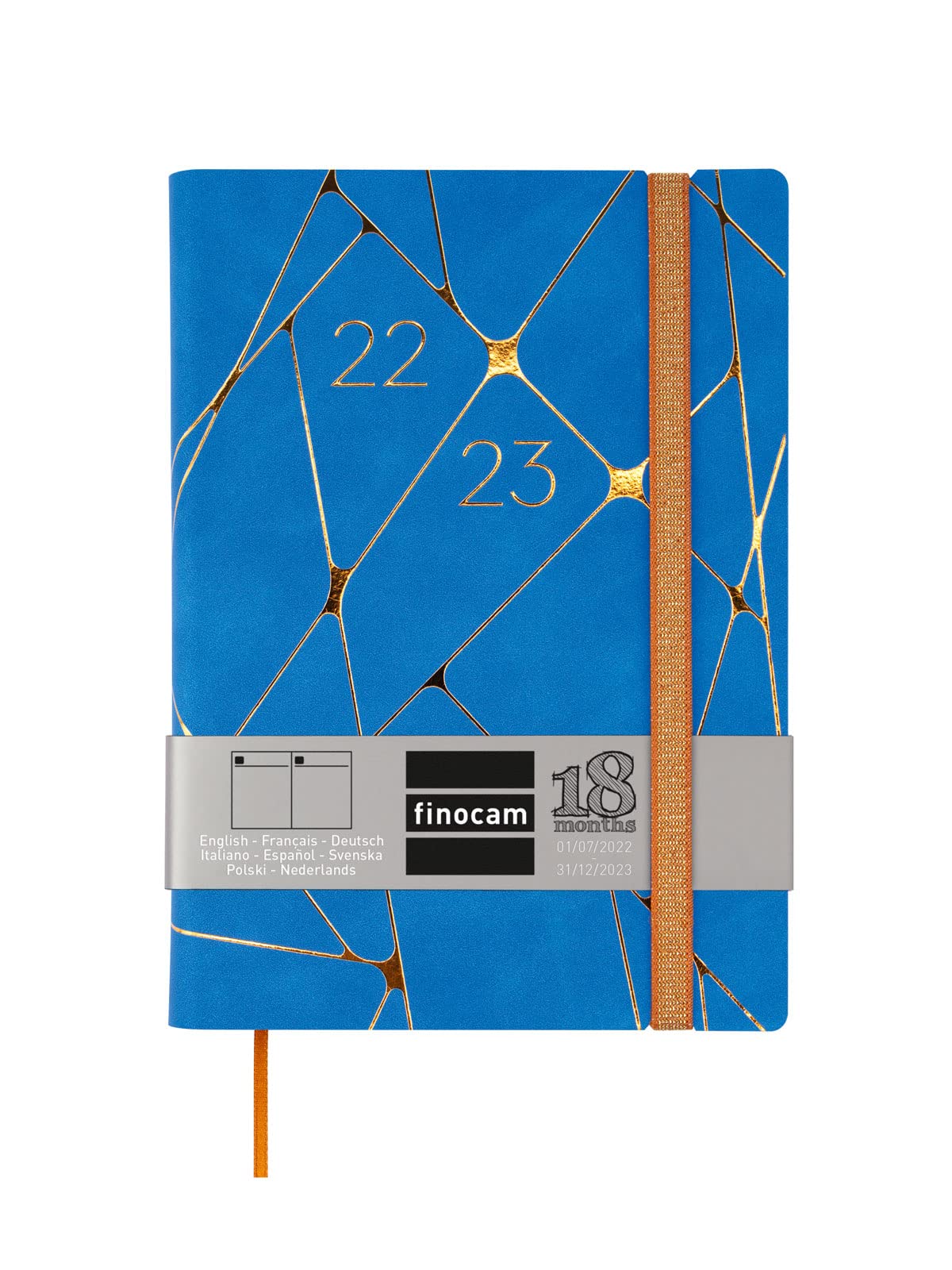Finocam - Diary 2022 2023 Mara 18 months 1 per day page July 2022 to December 2023 (18 months) Geometric International — image 1