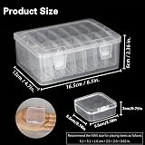 Mathtoxyz Bead Organizer Storage Box 15 Pcs Clear Hinged Lids Craft Case view 2