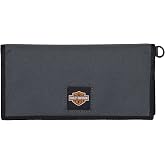 Harley-Davidson Men's Full Speed Bi-Fold Trucker Polyester RFID Wallet - Gray