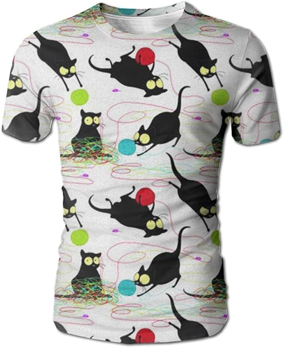 Amazon やんちゃだな猫 メンズ 丸首 ｔシャツ 半袖 今季最新 量軽 爽快 3dプリント 薄手 吸汗速乾 ファッション おしゃれ オリジナルプリント 通販