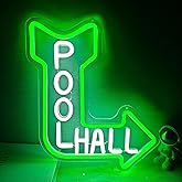 Vveikea Pool Hall Neon Sign Dimmable Pool Room Led Sign Billiards Neon Lights Vintage Light Up Sign for The Man Cave, Game Room, Arcade Accessories (8.85”x 11.4”)
