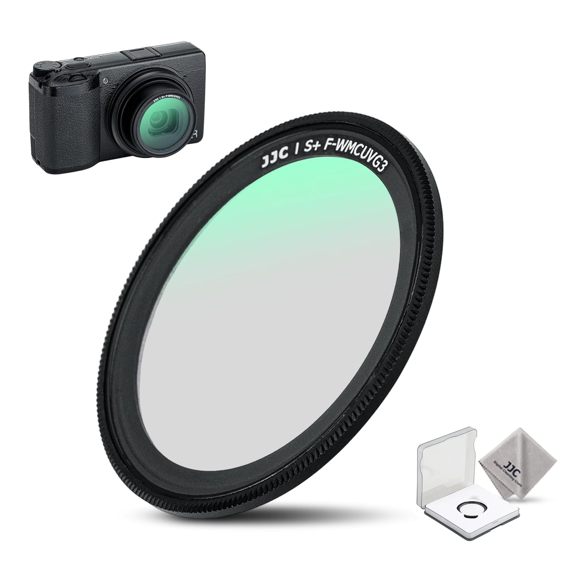 JJC UV フィルター Ricoh GR IV GR4 GR IV HDF GR IV Monochrome GR IIIx GR IIIx HDF GR III II GR III HDF GR3 GR2 GR3 HDF GR3X HDF 対応 薄型 レンズ保護 高透過率 38層コーティング フィルターケース クロス 取り外しツール付属商品画像