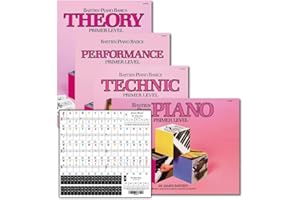 ANGIEHAIE Bastien Piano Basics Primer Level Learning Set by Bastien - Lesson, Theory, Performance, Technique & Artistry Books & Juliet Music Piano Keys 88/61/54/49 Full Set Removable Sticker