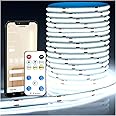 COB LED Strip Lights, LED Light Strips with Remote and App,16.4ft 6500K Dimmable Bright Daylight White COB Light Strip, Adhesive Indoor COB LED Lights for Bedroom, Living Room, TV, Shelf, Cabinet