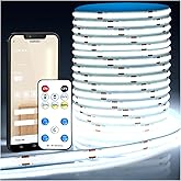 DAYBETTER COB LED Strip Lights, 16.4 ft/5m 1600LEDs Bright Daylight White LED Light Strips with Remote and App, 6500K Dimmable COB Light Strip, Indoor COB LED Lights for Bedroom, Room Decor