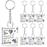 XFFJGVR Team Appreciation Gifts Bulk for Coworker Employee Staff, Thank You Christmas Gift Set Acrylic Puzzle Piece Keychains