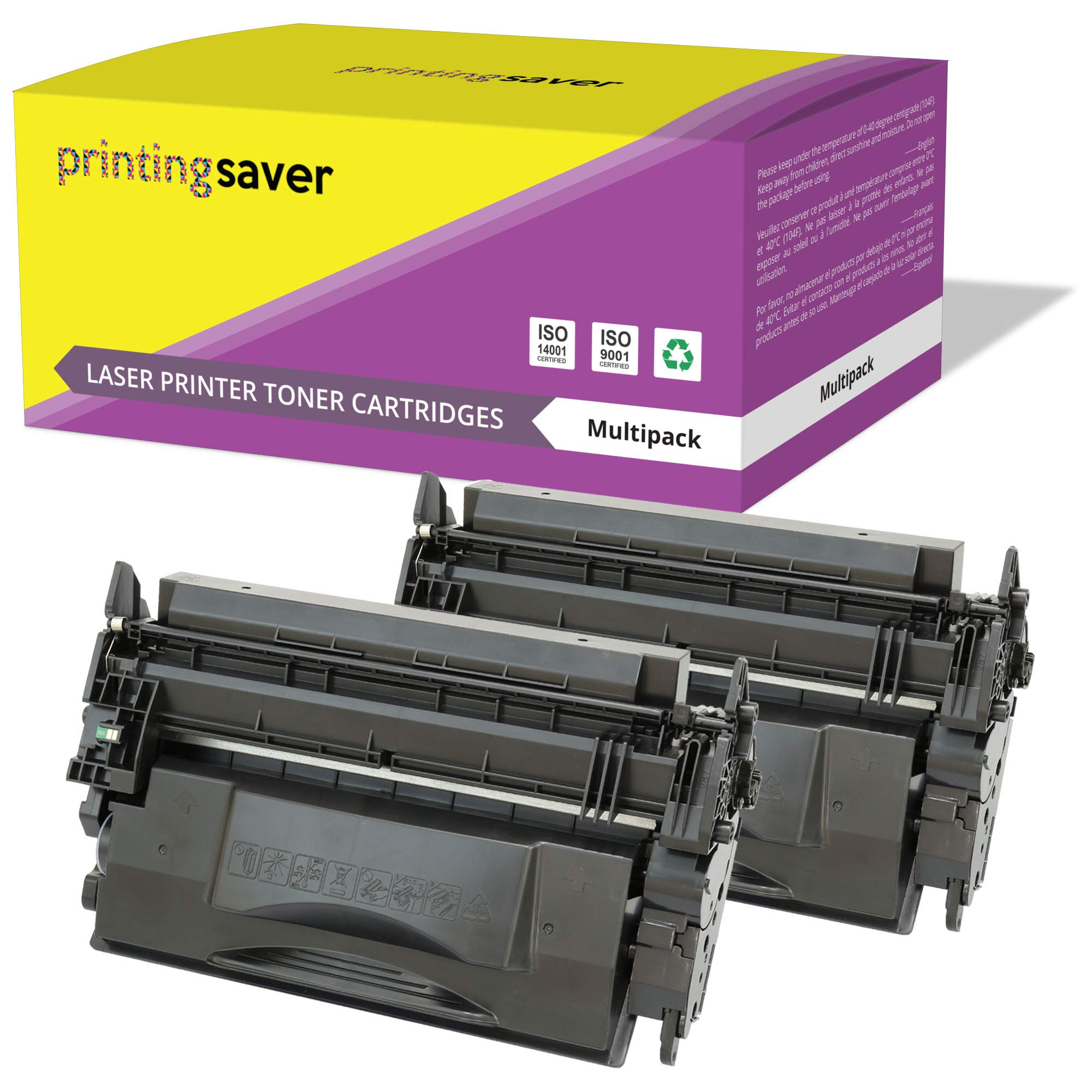 Printing Saver CF287A 87A compatible laser 2 toners for HP LaserJet Pro M501dn, M501n | HP LaserJet Enterprise M506dn, M506n, M506x, MFP M527dn, M527f, Flow MFP M527c, M527z (9,000 Pages)