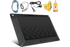 KooMall ESD Floor Mat, Anti-Fatigue Grounding Mat for E.P.A. Office Kitchen, Anti Static Comfort Non Slip Rubber Rugs, Come with Grounding Cords, ESD Plug,Wrist Strap,Outlet Tester, 24"x17"x3/4"