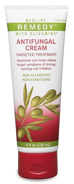 MEDLINE REMEDY OLIVAMINE ANTIFUNGAL CREAM, WHITE, 4 FL OZ