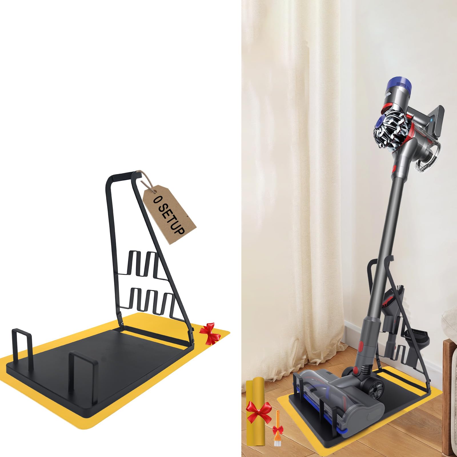 Photo 1 of IZSOHHOME No Installation Required-Vacuum Stand,Storage Stand Docking Station Holder,Stable Metal Storage Bracket Stand Holder,Compatible with Dyson, Eureka,Tineco and Most Stick Vacuum(Black)