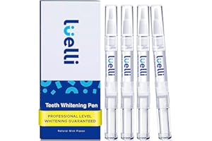 Luelli Teeth Whitening Pen, 20+ Uses - Travel Size Professional Tooth Whitener Serum, Extra Strength Organic Teeth Bleaching Gel for Sensitive Teeth, Instant Stain Removal, Simply White Smile, 4 Count