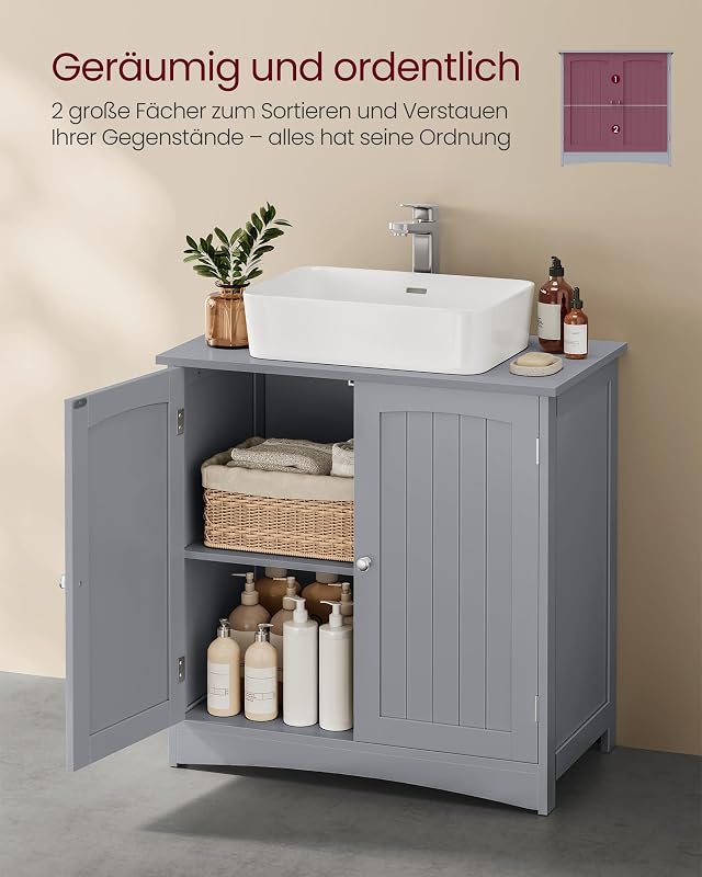Waschbeckenunterschrank, 2 Türen, 40 x 70 x 70 cm