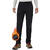 Pioneer Camp Men's Hiking Cargo Pants Fleece Lined Softshell Waterproof Work Pant Snow Ski Insulated Warm Winter Pants