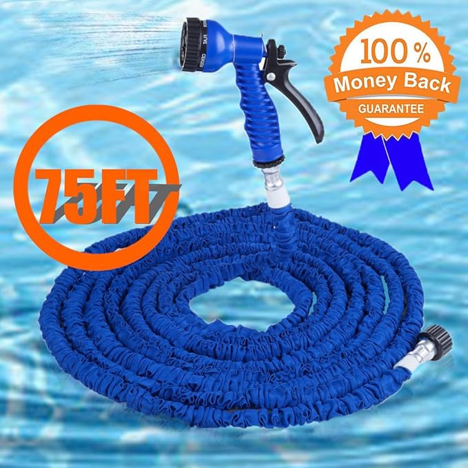 Manguera de jardín, 75ft Deluxe látex Triple capa flexible extensible
