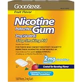 GoodSense Nicotine Polacrilex Coated Gum 2 mg, Fruit Flavor, 160 Count | Stop Smoking Aid, Reduces Withdrawal Symptoms, Including Nicotine Craving, Sugar Free, Gluten Free