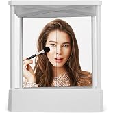 FRCOLOR Non Reverse Mirror Vanity Mirror True Makeup with Stand Adjustable Desktop Desk for Home Dressing Table Dual-Sided Reversible Inverted 9.05 X 7.48 X 6.10 in