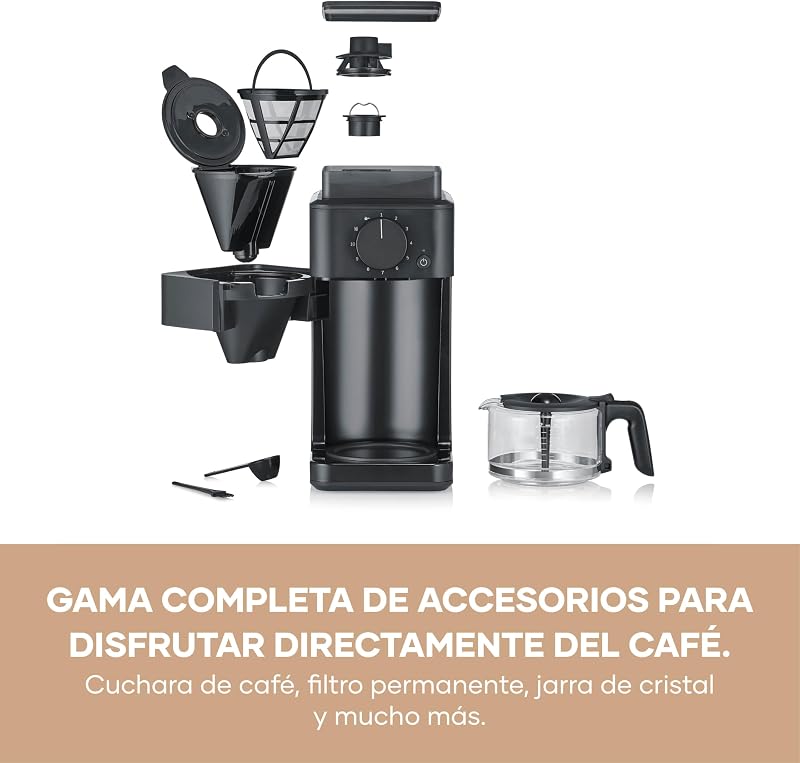 Máquina de Café com filtro e moinho, preto