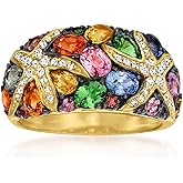 Ross-Simons 3.20 ct. t.w. Multi-Gemstone Starfish Ring With .25 ct. t.w. Diamonds in 14kt Yellow Gold