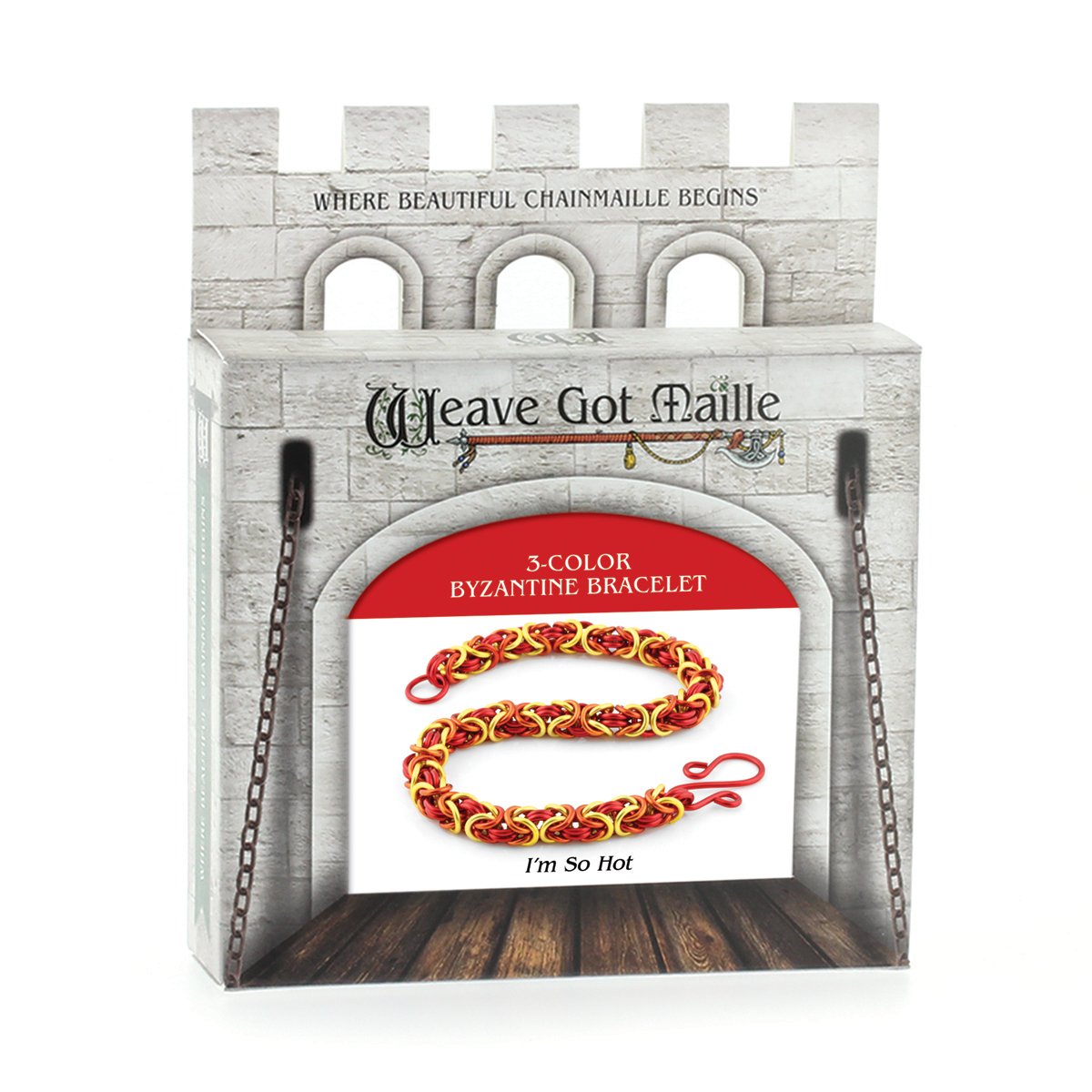 Weave Got Maille 3-Color Byzantine Chain Maille Bracelet Kit, I'm So Hot!