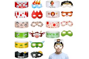Resurhang 20 Pcs Passover Ten Plagues Masks and Headbands Set Pesach Face Masks Play Headbands Fun Eyewear Masks for Passover Decorations Pesach Seder Dress up Party Favors Educational Games