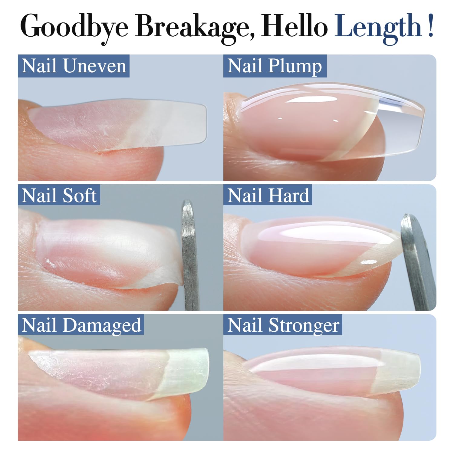 Double Rhythm Clear Gel Nail Polish 15ml Nail Strengthener Builder in a Bottle Nail Extension Hard Gel Soak Off Long Lasting UV Gel (Clear 8 in 1-1) - Image 8