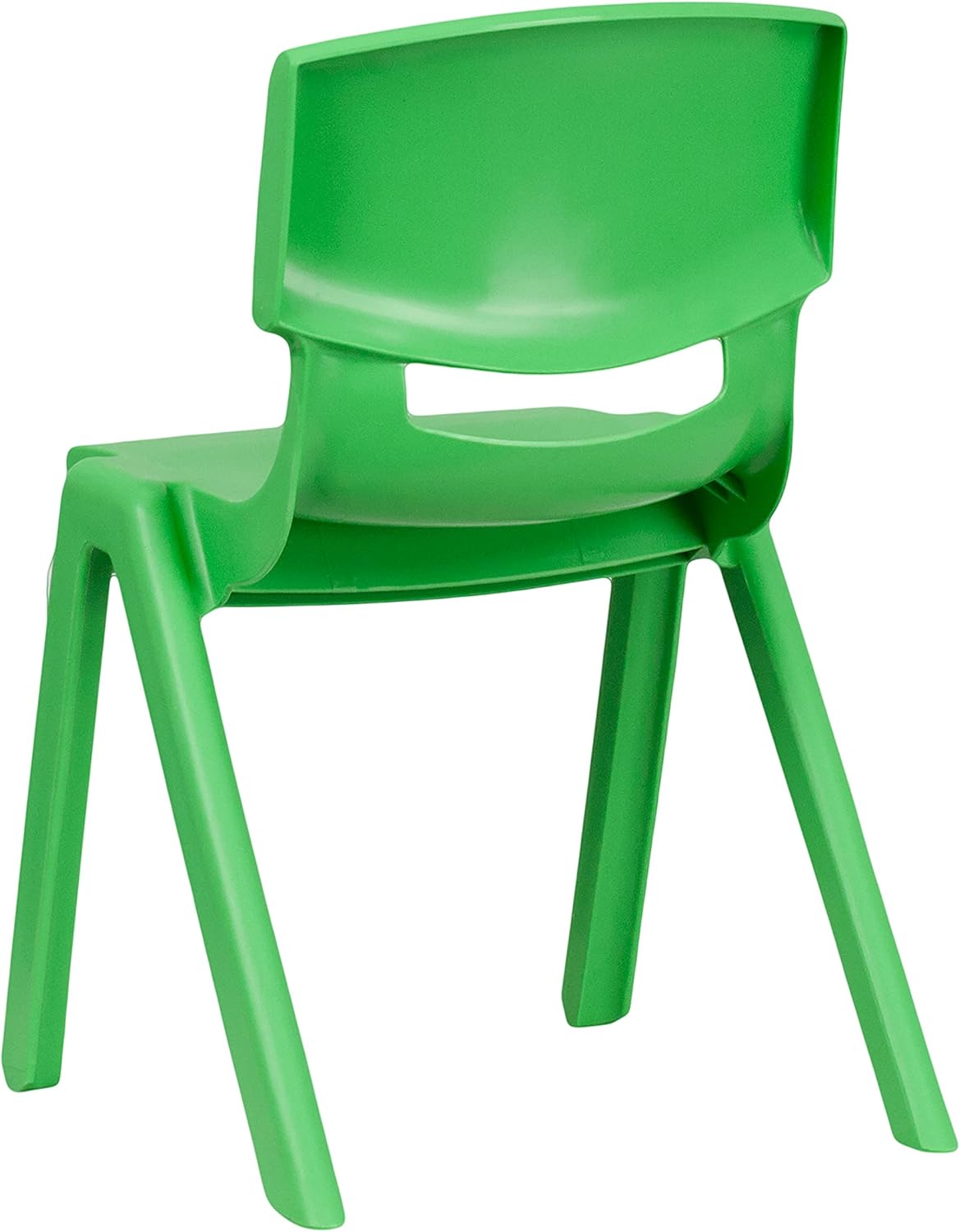 Flash Furniture 4 Pack Green Plastic Stackable School Chair with 13.25'' Seat Height: Furniture & Decor