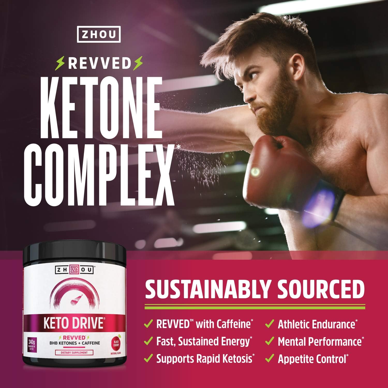 KETO DRIVE with BHB Ketones + Caffeine, Patented Beta-Hydroxybutyrates & Electrolytes (Calcium, Sodium, Magnesium) - Black Cherry ‘REVVED’, 8.4 oz: Health & Personal Care
