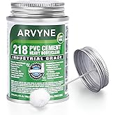 PVC Cement 4 oz, Clear Waterproof PVC Glue for Pipe Repair, Strong Adhesive | Fast-Dry, Clear Finish, Permanent Bond, Heavy Body, Industrial Solvent Weld for Plumbing, Low Voc, Leak-Proof Can with Brush