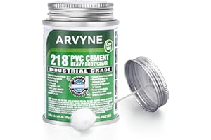 ARVYNE PVC Cement – Fast‑Dry Solvent Weld Glue for PVC Pipe, Vinyl & Inflatable Repair – Waterproof, Clear Finish, Professional Strength – 4 oz Leak‑Proof Can
