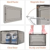 HOMIDEC 6 Pcs Shoe Boxes Clear Plastic Stackable with Lids 34.5x27x19 cm view 3