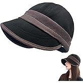 Womens Elegant Wool Hat, Felt Hat, Ponytail Sun Hats for UV Protection, Packable Adjustable Cap, Fall Hats with Brim