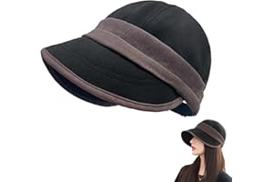 HUABLO Womens Elegant Wool Hat, Felt Hat, Ponytail Sun Hats for UV Protection, Packable Adjustable Cap, Fall Hats with Brim