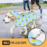 SlowTon Dog Raincoat Waterproof Hooded Jacket with Reflective Strip view 4
