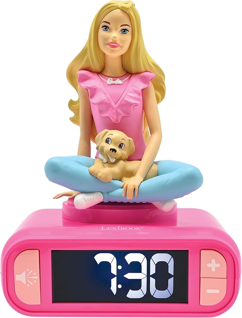 Lexibook Barbie Nightlight Alarm Clock RL800BB Pink