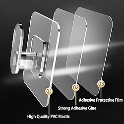 DELITON Clear Cute Storage Hooks, 10 Pack, Adhesion