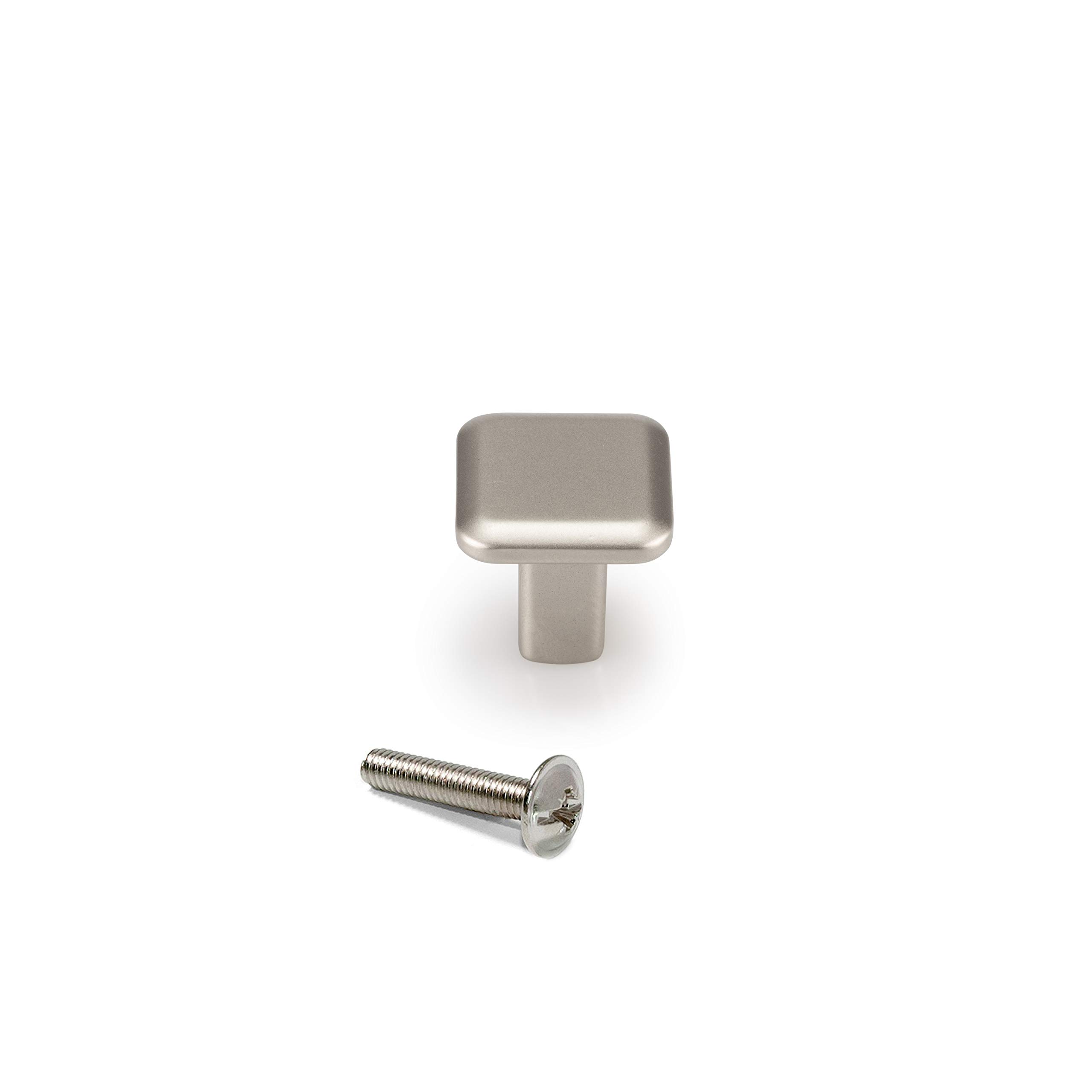 Emuca - Furniture knob, Cabinet Handles, Zamak, Chrome, 25 Units