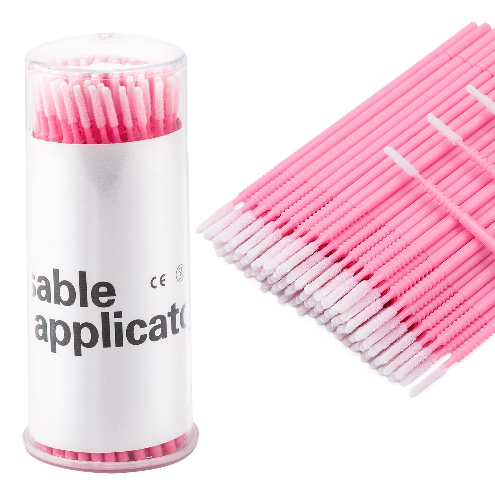 G2PLUS 200PCS Micro Applicators, Pink Eyelash Extension Applicators with Longer Tips — image 1