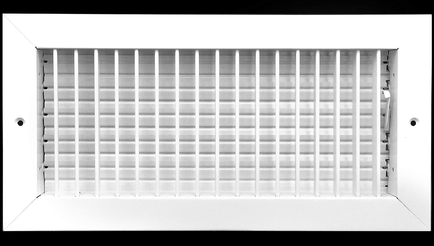 14"w X 6"h Adjustable AIR Supply Diffuser - HVAC Vent Cover Sidewall or Ceiling - Grille Register - High Airflow - White [Outer Dimensions: 15.75"w X 7.75"h] - Heating Vents - 