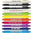 11PCS Funny Pens, Describing Mentality Daily Pen Set, Retractable Pure Color Pastel Gel Ballpoint Pens, 0.5mm Fine Point Ink