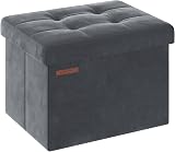 SONGMICS Storage Ottoman Foldable Foot Rest 31x41 cm Slate Grey LSF200G51