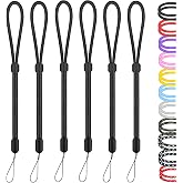 Hukado Hand Wrist Strap Lanyard, 6 Pack 9.5inch Adjustable Nylon Wristlet Straps Keychain String for Cell Phone Case Holder, AirPods Pro 2 2022, Camera, Key, GoPro, USB Drive, Ski Glove(Black)
