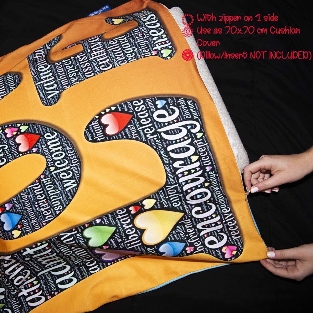 Love WallArt Decor-Premium velvet Meditation Mat|Wall art Tapestry Wall Hanging|Convertible meditation cushion cover|Unique Meditation Gift for Men,Women|Dual Printed,travel Yoga mat 70x70cm|Satin Bag