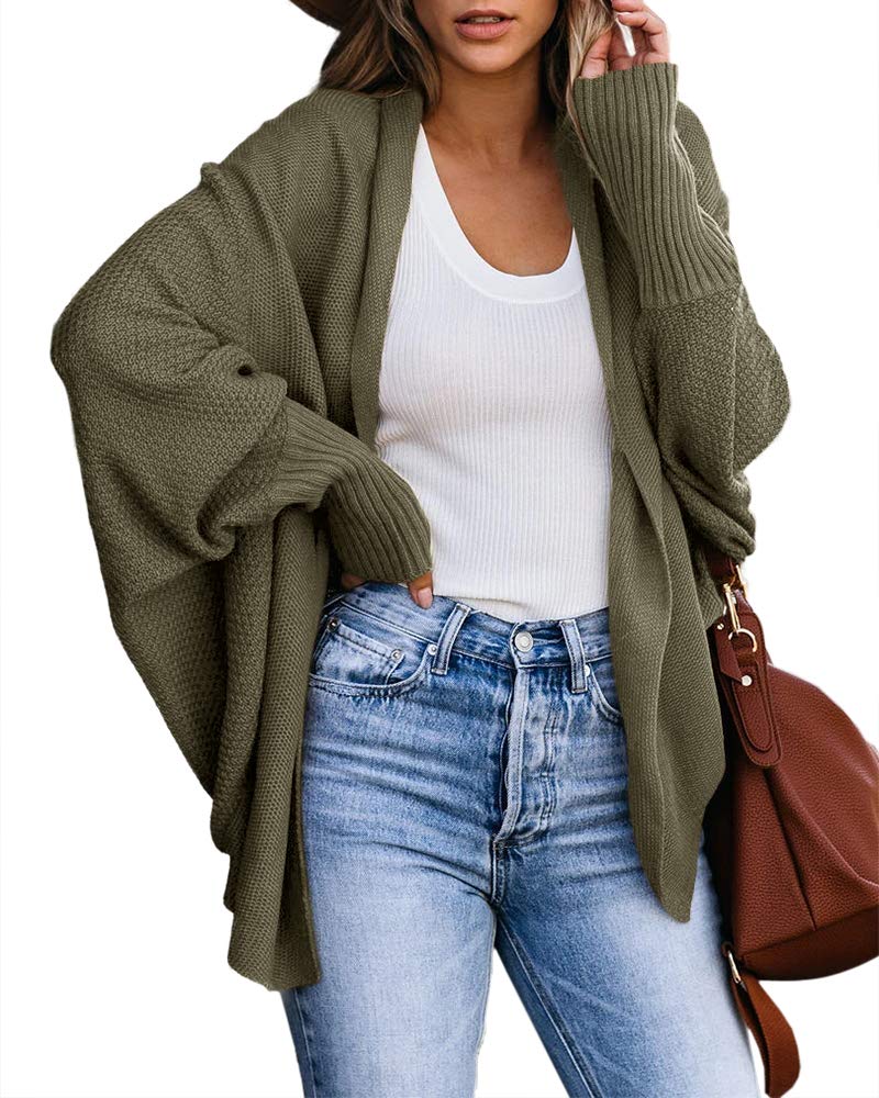 SySea Womens Oversized Cardigan Sweaters Batwing Sleeve Fall Slouchy Open Front Wrap Kimono Knitwear