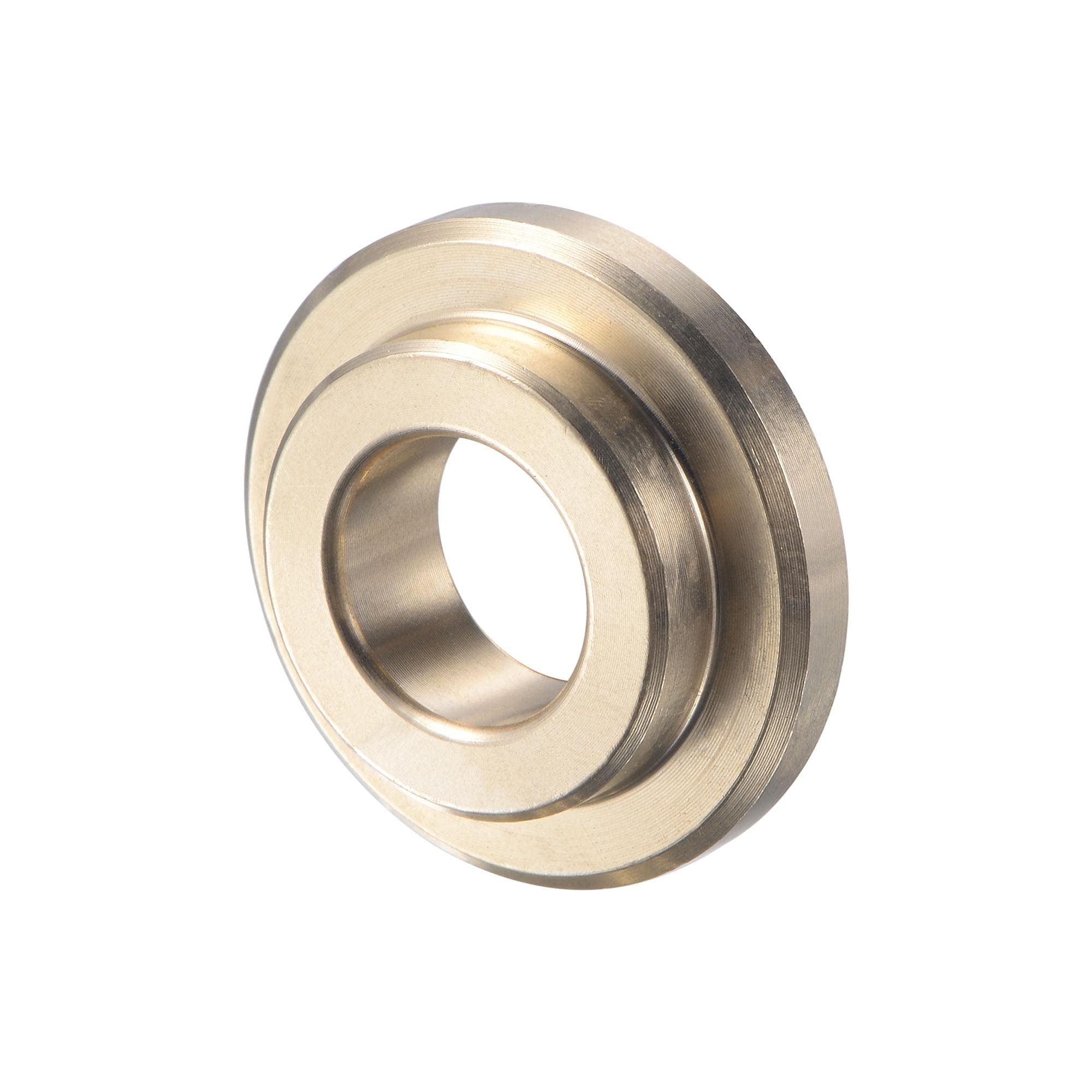 sourcing map Flanged Sleeve Bearings 3/8" Bore 5/8" OD 12/49" Length 7/8" Flange Dia 1/8" Flange Thickness Cast Brass Self-Lubricating Bushing